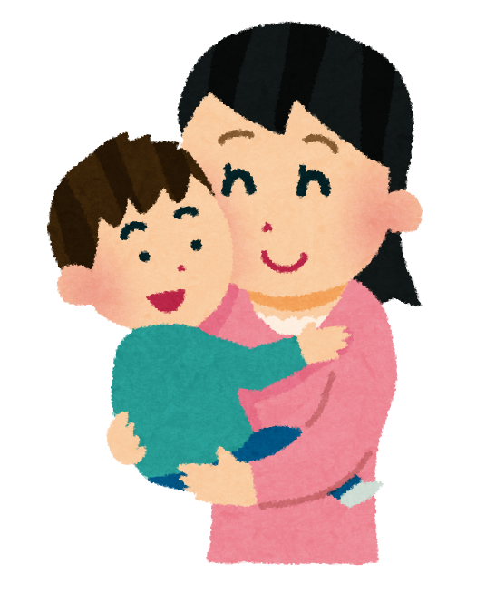 上の子との時間を過ごすママのイラスト