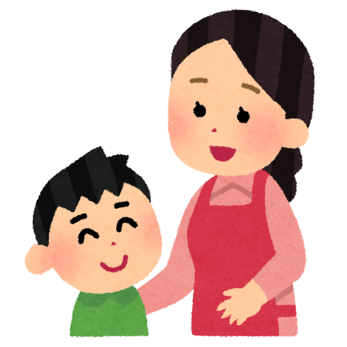 ママ思いの子供のイラスト