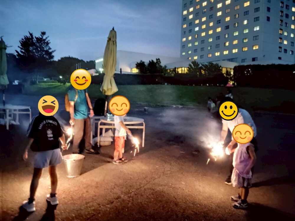 手軽に楽しめる花火スペースの画像